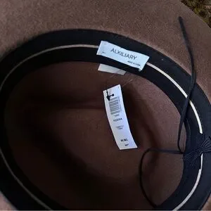 NWT Aritzia Alxiliary wool Classic Brown Fedora Hat M/L Rove Wool Fedora | Aritzia US main image 4